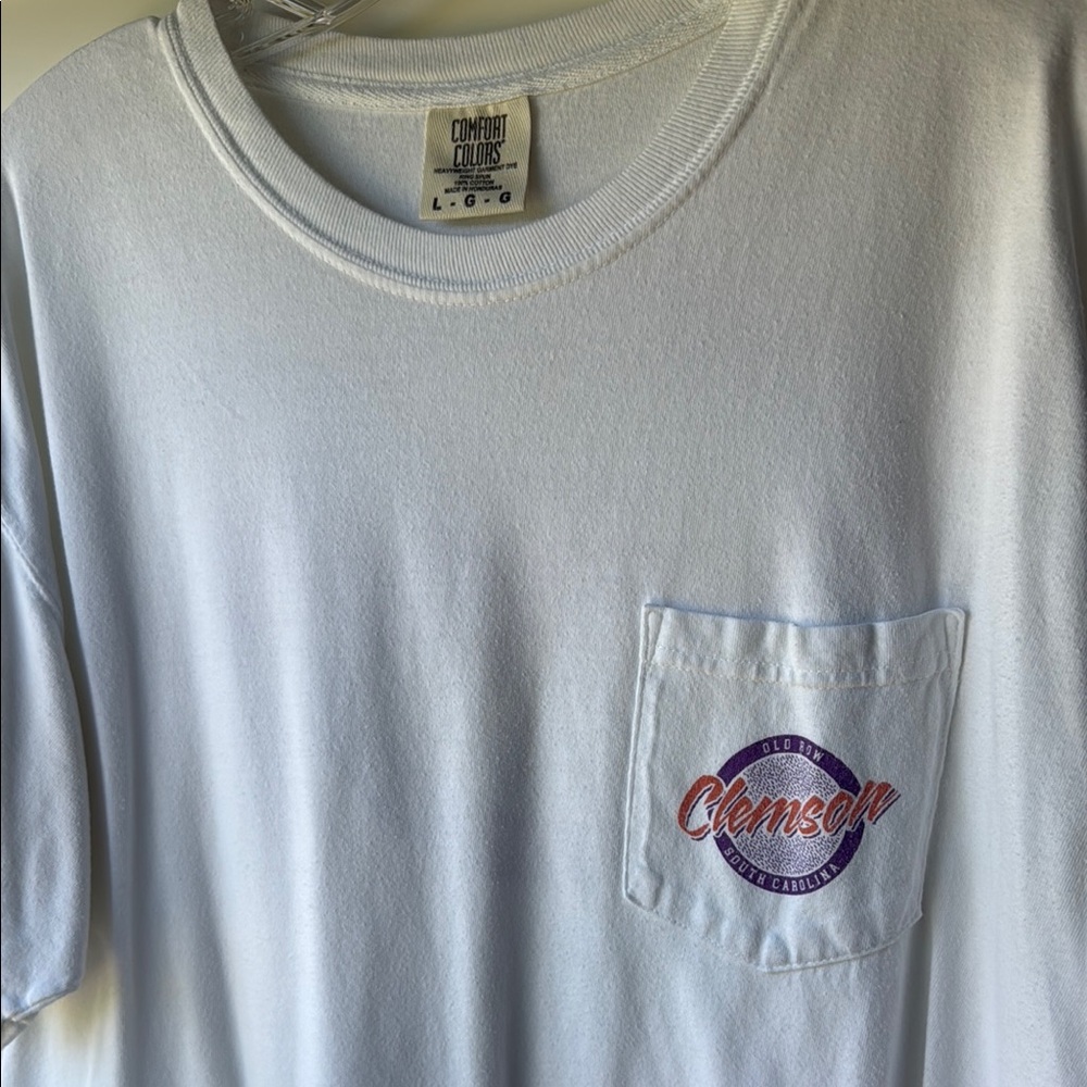 Clemson University Comfort Colors White Men's Shirt